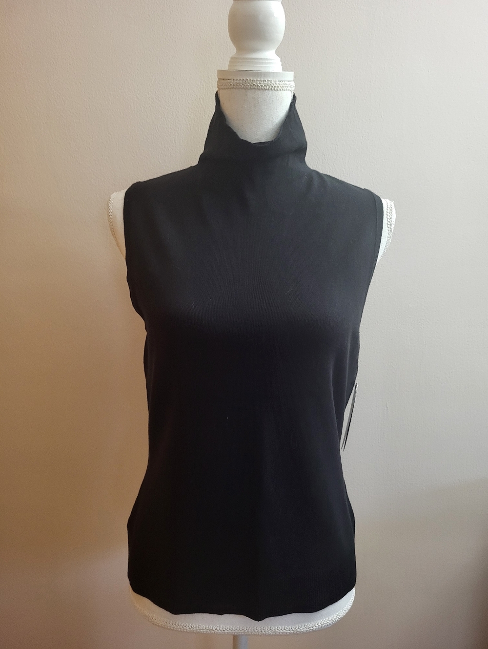 Scoop Turtleneck Sweater Shell Black Soot Size Large NWT